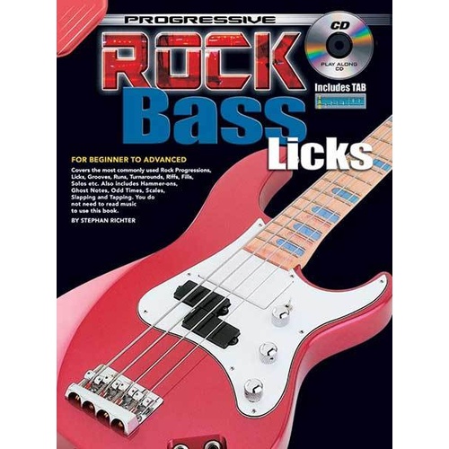 Progressive Rock Bass Licks Book with CD