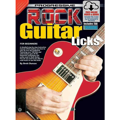 Progressive Rock Guitar Licks Book/Online Video And Audio Book