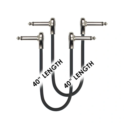 Kirlin 40" Flat Connector Black Patch Cables 2-Pack KPSK2243BK-40