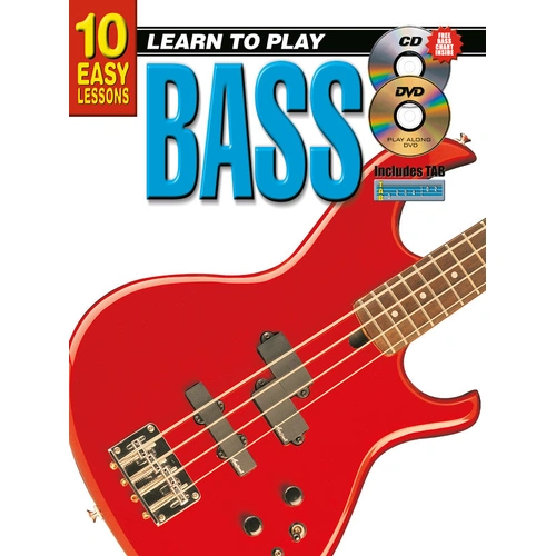 10 Easy Lessons to Learn Bass with Book, CD, DVD, and Chart