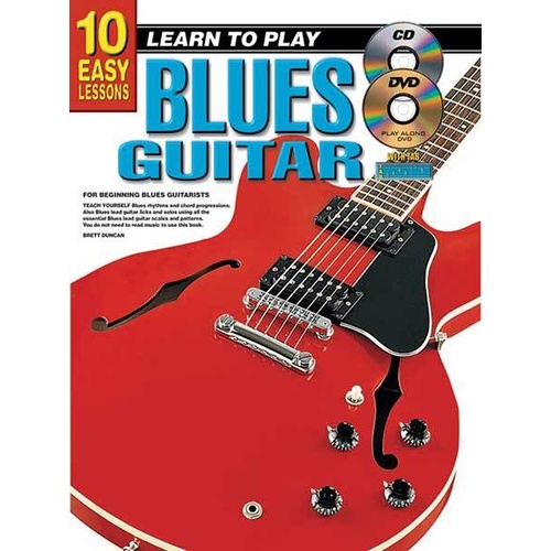 10 Easy Lessons Learn To Play Blues Guitar Book/CD/DVD Book