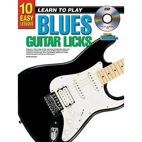 10 Easy Lessons Learn To Play Blues Guitar Licks Book/CD/DVD Book