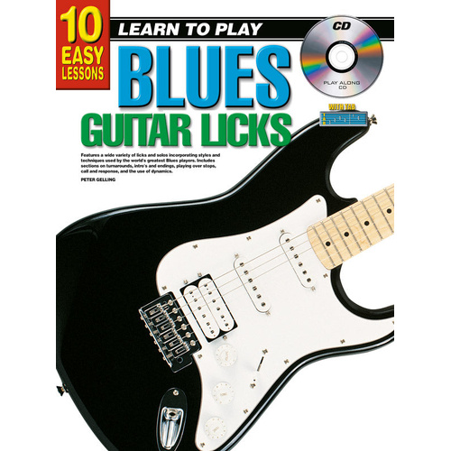 10 Easy Lessons LTP Blues Guitar Licks Book with CD
