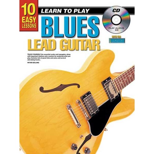10 Easy Lessons Learn To Play Blues Lead Guitar Book/CD/DVD Book
