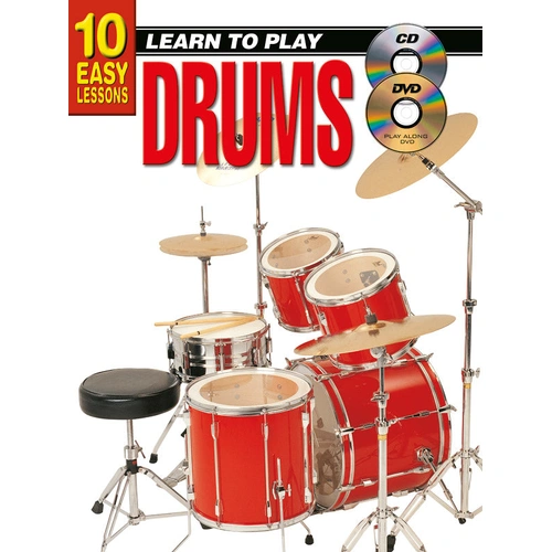 10 Easy Lessons Learn to Play Drums Book CD DVD