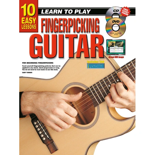 10 Easy Lessons LTP Fingerpicking Guitar Book with CD/DVD