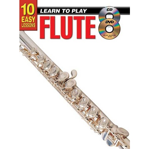 10 Easy Lessons Learn To Play Flute Book/CD/DVD Book