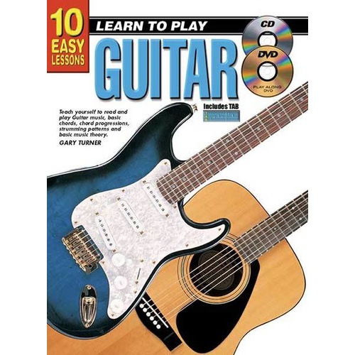 10 Easy Lessons Learn To Play Guitar Book/CD/DVD Book