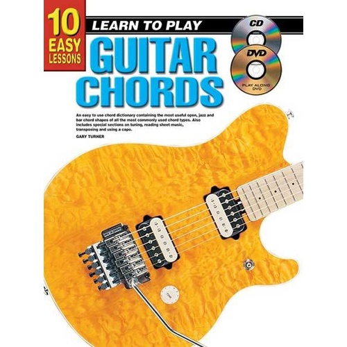 10 Easy Lessons Learn To Play Guitar Chords Book/CD/DVD Book