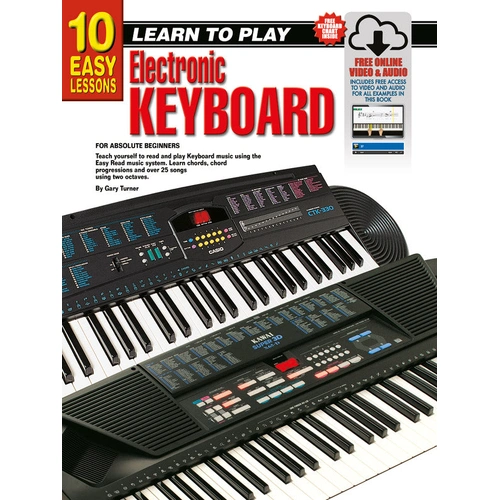 10 Easy Lessons to Learn Keyboard with Book, CD, and DVD