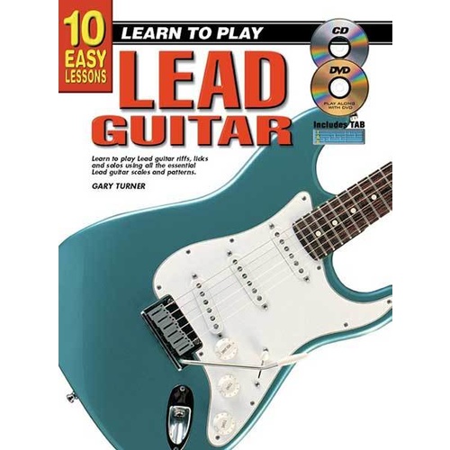 10 Easy Lessons Learn To Play Lead Guitar Book/CD/DVD Book