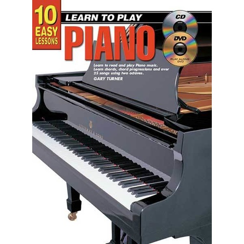 10 Easy Lessons Learn To Play Piano Book/CD/DVD Book
