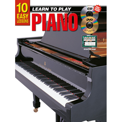 10 Easy Lessons: Learn to Play Piano Book with CD/DVD