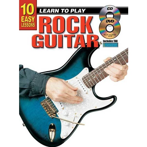 10 Easy Lessons Learn To Play Rock Guitar Book/CD/DVD Book