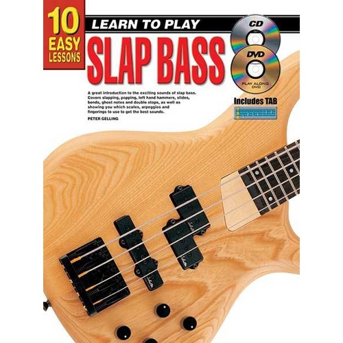 10 Easy Lessons Learn To Play Slap Bass Book/CD/DVD Book
