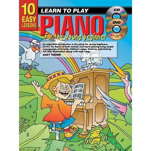 10 Easy Lessons Learn To Play Piano For The Young Beginner Book/CD/DVD Book