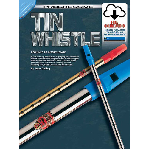 Progressive Tin Whistle Book/Online Video And Audio Book