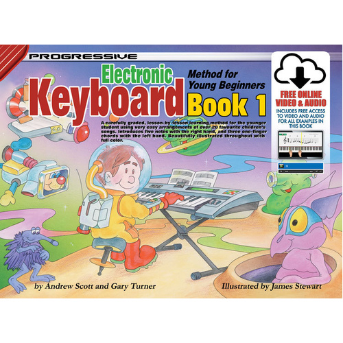 Progressive Keyboard Book 1 for Young Beginners with Online Video & Audio