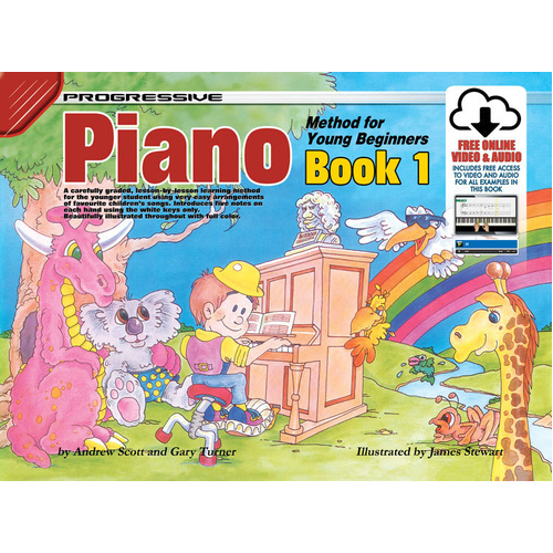 Progressive Piano Book 1 for Young Beginners with Online Video & Audio Access