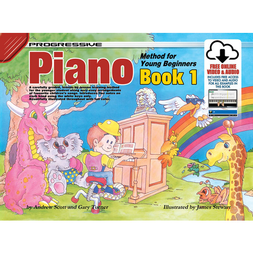 Progressive Piano Book 1 For Young Beginners Book/Online Video And Audio Book