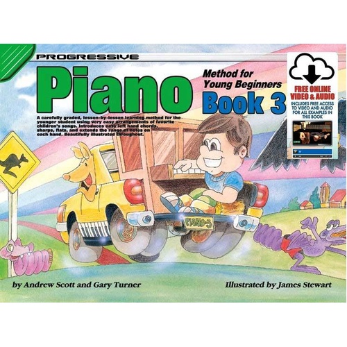 Progressive Piano Book 3 for Young Beginners with Online Video & Audio