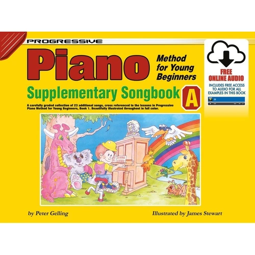 Progressive Piano Method for Young Beginners Songbook A - 28 Pages, Illustrated Piano Music for Kids