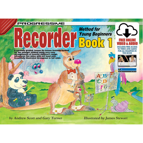Progressive Recorder Method for Young Beginners Book 1 with Online Video & Audio