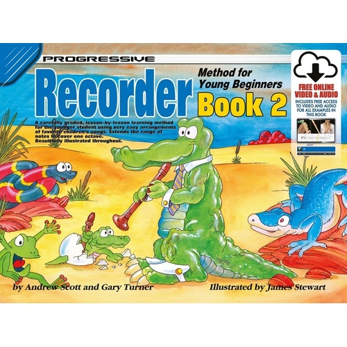 Progressive Recorder Book 2 for Young Beginners with Online Video & Audio Access