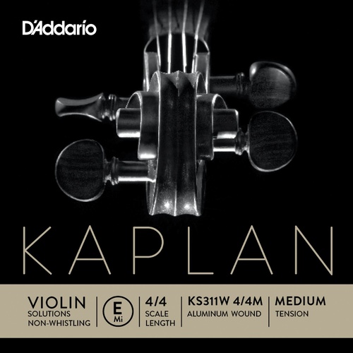 D'Addario Kaplan Non-Whistling Violin Aluminium Wound E String, 4/4 Scale