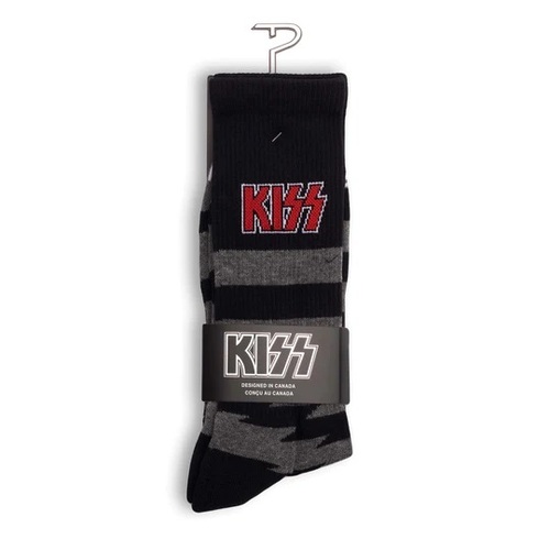 Perris KISS Lightning Stripes Large Crew Socks Charcoal - 1 Pair