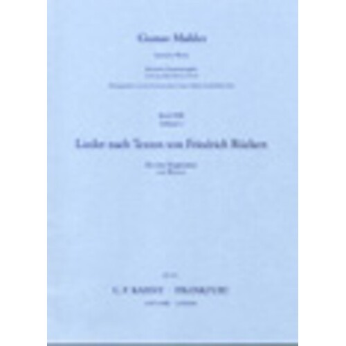 Mahler - Rueckert Lieder (Softcover Book)