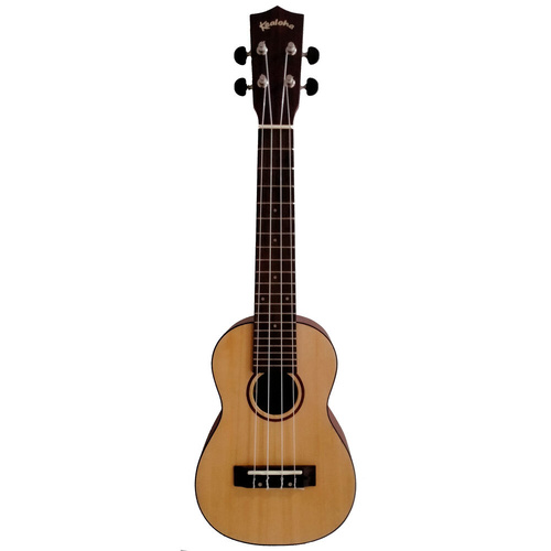 Kealoha KT-Series Soprano Ukulele with Solid Spruce Top and Mahogany Back in Natural Matte Finish