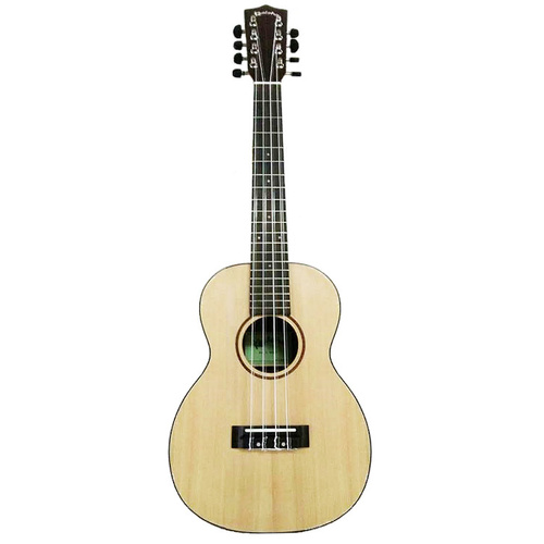 Kealoha KT-Series 8 String Tenor Ukulele, Solid Spruce Top, Mahogany Back, Satin Finish, Chrome Diecast Machineheads, Aquila Strings