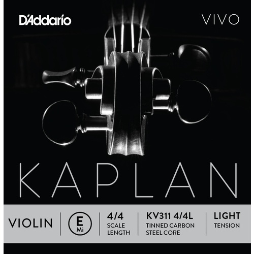 D'Addario Kaplan Vivo Violin E String, 4/4 Scale, Light Tension