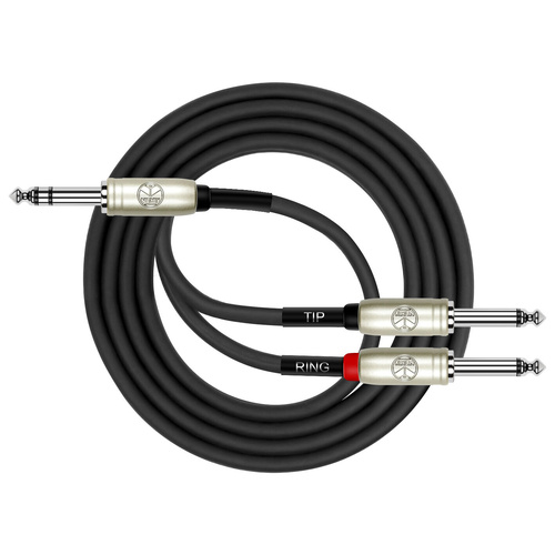 Kirlin 1ft TRS to 2 x Mono 6.5 Insert Y-Patch Cable [KY336-1]