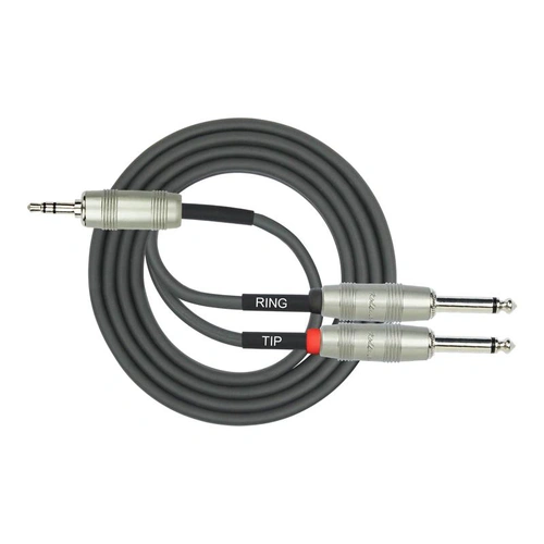 Kirlin 10ft Mono Signal Cable 3.5mm TRS to 2 x 6.5mm Patch Cable KY362-10