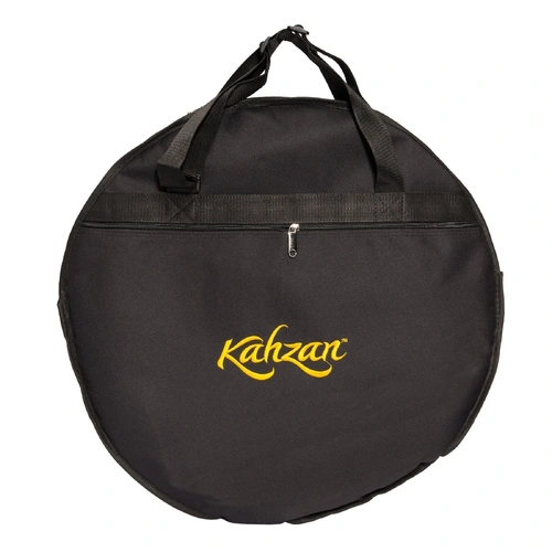 Kahzan 20" Padded Cymbal Carry Bag - Black, Heavy Duty Nylon, 8mm Foam Padding, Four Dividers, Front Pocket, Adjustable Handles