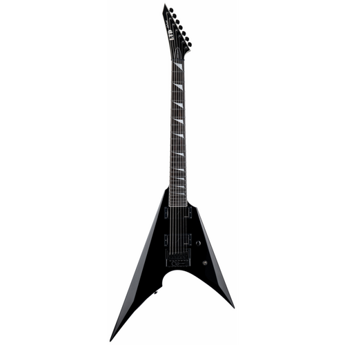 ESP LTD Arrow 7 String Electric Guitar with Evertune, Black Finish, Mahogany Body and Neck, Macassar Ebony Fingerboard