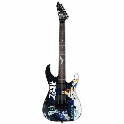 LTD KH-WZ Kirk Hammett White Zombie Graphic Guitar with Custom Case