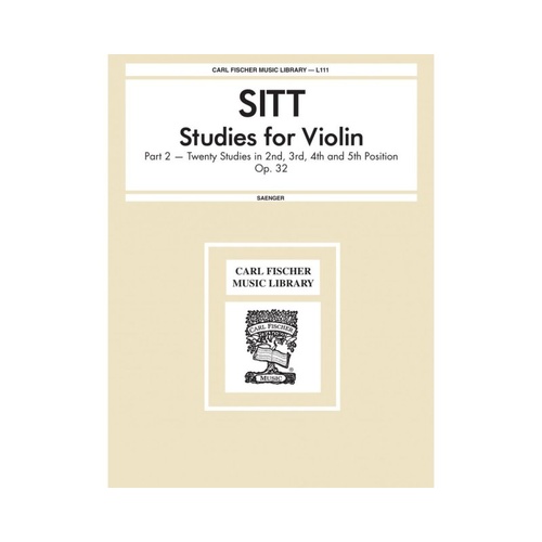 Sitt Studies for Violin Op. 32 BK 2 Nos. 21-40