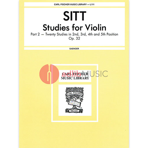 Sitt - Studies for Violin Op32 Volume 2 (20 Studies in 2nd to 5th Positions) - Violin Fischer