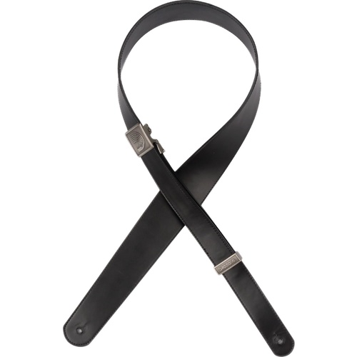 D'Addario Fast Track, Leather Guitar Strap - Black