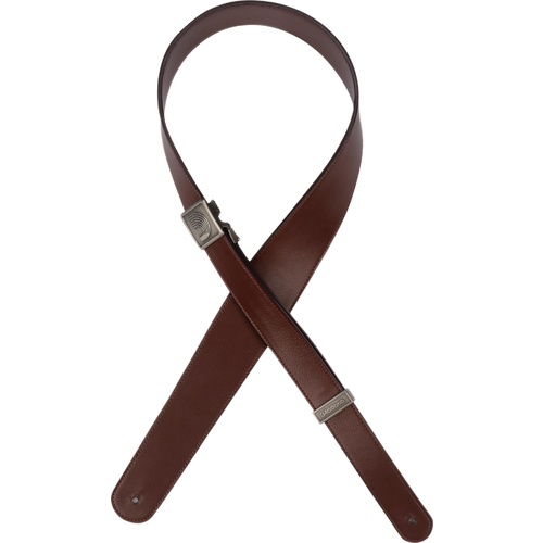 D'Addario Fast Track, Leather Guitar Strap - Brown