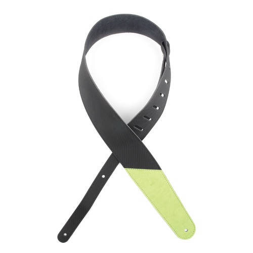 2.5 Inch Leather Guitar Strap, Colored Ends - Green, by D'Addario