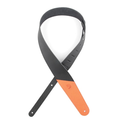 2.5 Inch Leather Guitar Strap, Colored Ends,  - Orange, by D'Addario