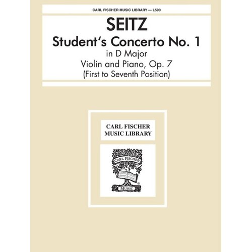 Seitz - Concerto No 1 Op 7 D Violin/Piano (Softcover Book)