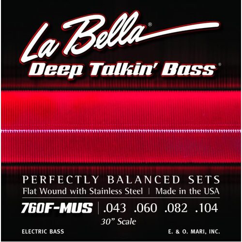 La Bella 760F-MUS Stainless Steel Flat Wound 30" Bass Strings