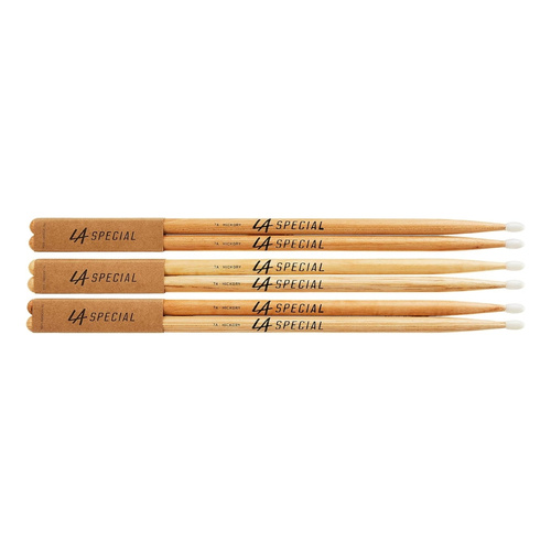 ProMark LA Specials 7A Hickory Drumsticks with Nylon Tips - 3-Pack