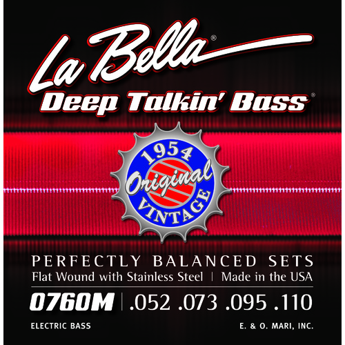 La Bella 760M 1954 Deep Talkin Flat Wound Medium Scale Bass Strings 52-110