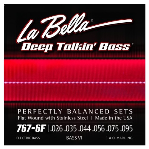 La Bella 767-6F Flat Wound 6 String Bass Strings 26-95